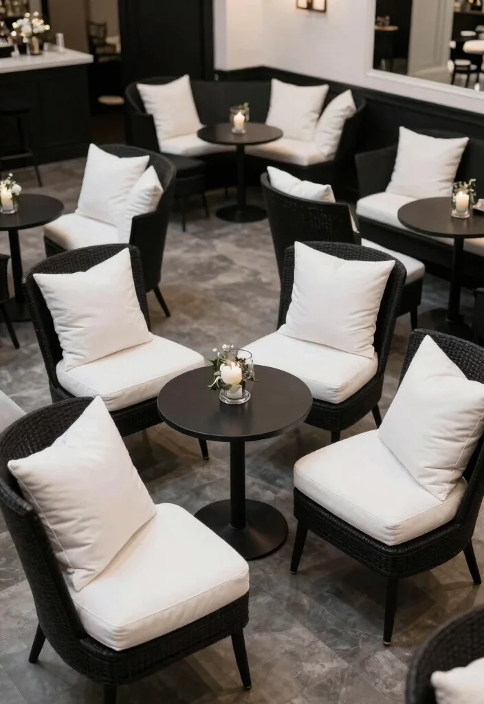 10 Black and White Engagement Party Ideas for a Chic Look 39 10 Black and White Engagement Party Ideas for a Chic Look 9. Black and White Seating Arrangements 0