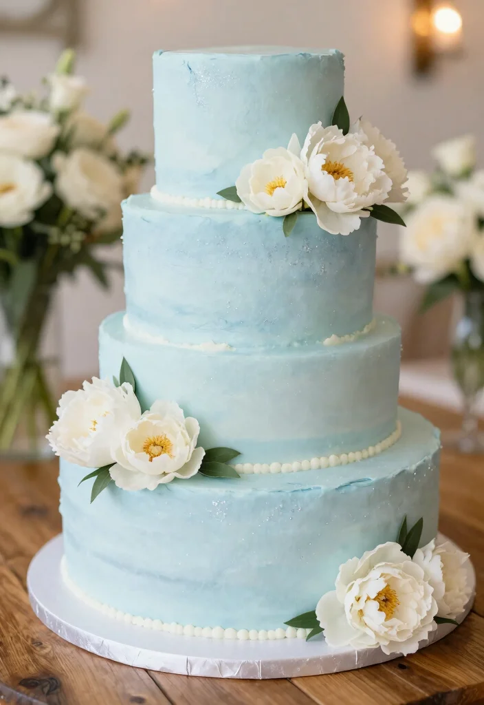 10 Blue Wedding Cake Ideas for Elegant Color Themes 1 10 Blue Wedding Cake Ideas for Elegant Color Themes 1. Soft Blue Buttercream Elegance 0