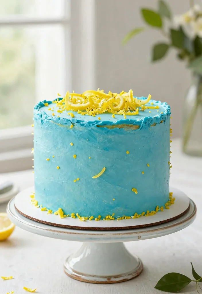 10 Blue Wedding Cake Ideas for Elegant Color Themes 37 10 Blue Wedding Cake Ideas for Elegant Color Themes 7. Blue Lemon Zest Surprise 0
