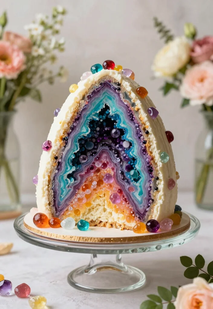 10 Cake Ideas for Engagement Parties That Look Beautiful 60 10 Cake Ideas for Engagement Parties That Look Beautiful 10. Geode Cake 0