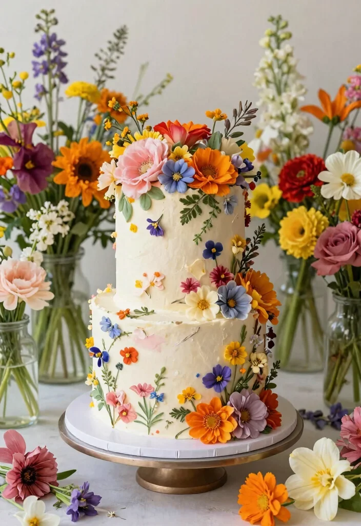 10 Cake Ideas for Engagement Parties That Look Beautiful 2 10 Cake Ideas for Engagement Parties That Look Beautiful 2. Whimsical Floral Cake 0