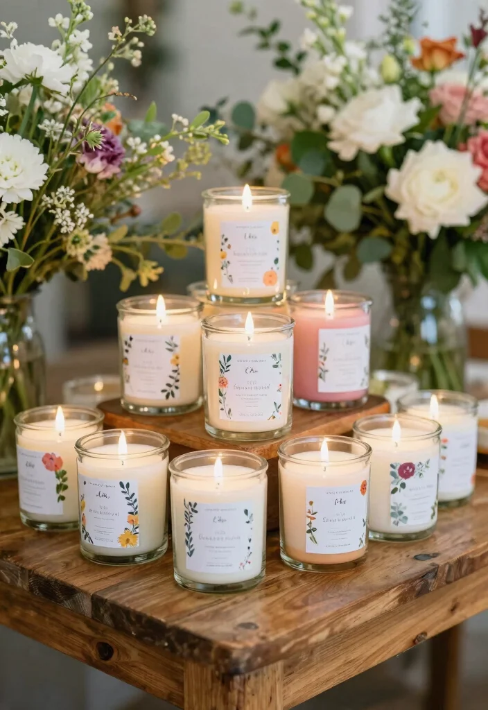 10 Candle Wedding Favor Ideas for Elegant and Cozy Weddings 4. Mini Candle Jars with Custom Labels 0