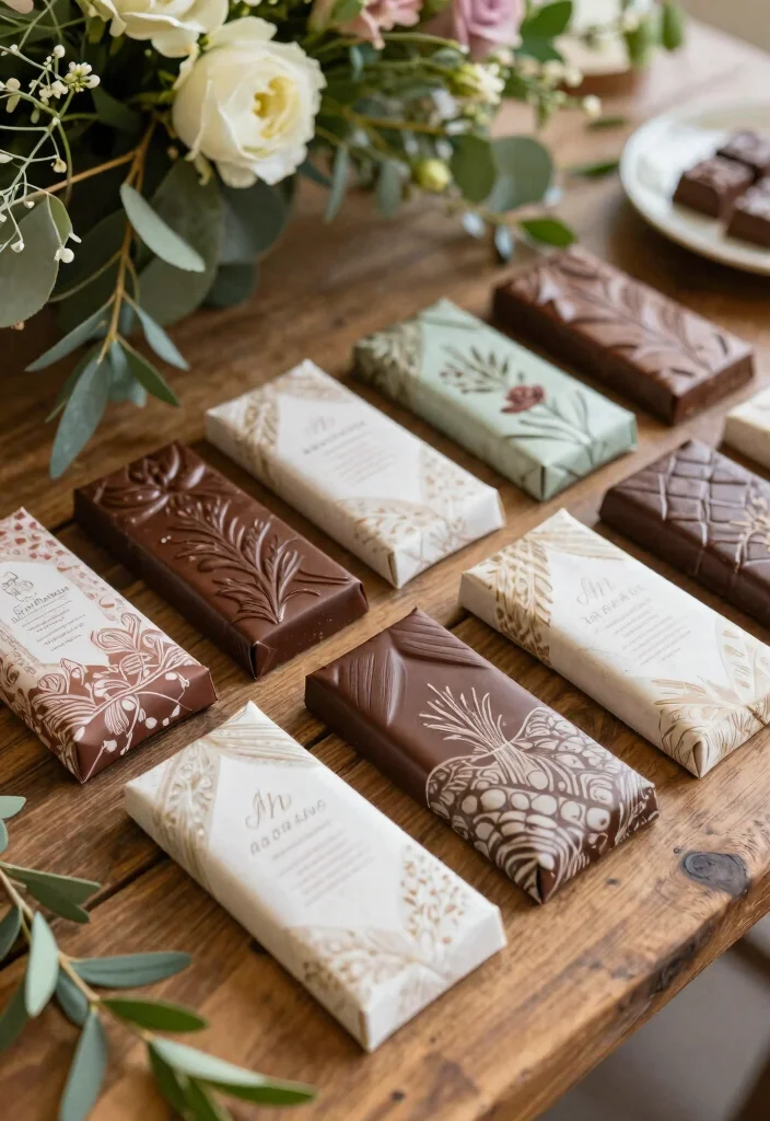 10 Chocolate Wedding Favor Ideas Guests Will Instantly Love 1. Organic Chocolate Bars with Custom Wrappers 0