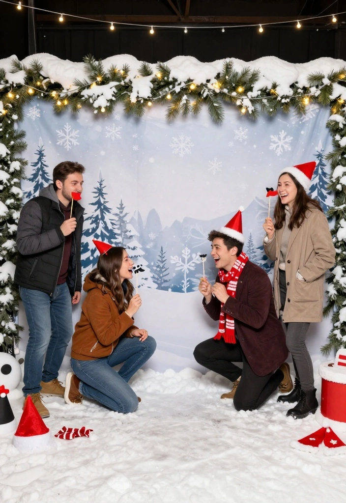 10 Christmas Engagement Party Ideas for a Festive Celebration 7. Winter Wonderland Photo Booth 0