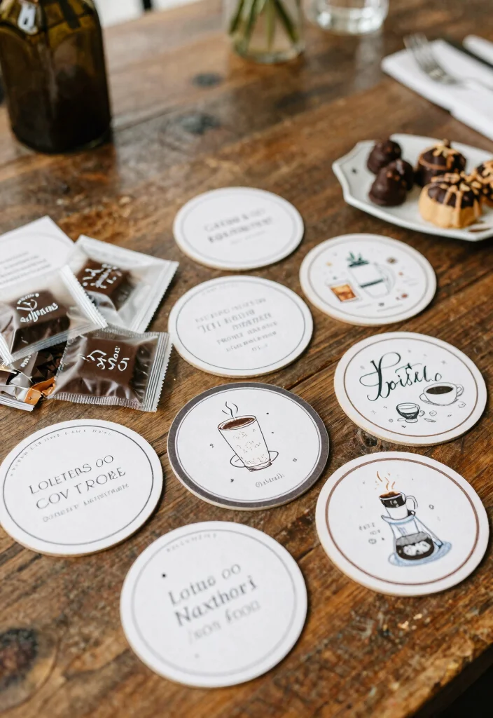 10 Coffee Wedding Favor Ideas for Coffee Loving Couples 7. Coffee Themed Coasters 0