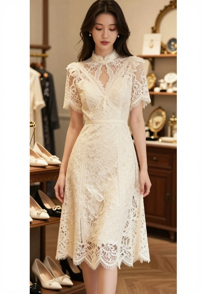 10 Dress Ideas for Engagement Parties That Work for Any Venue 3. Elegant Tea Length Dress 0