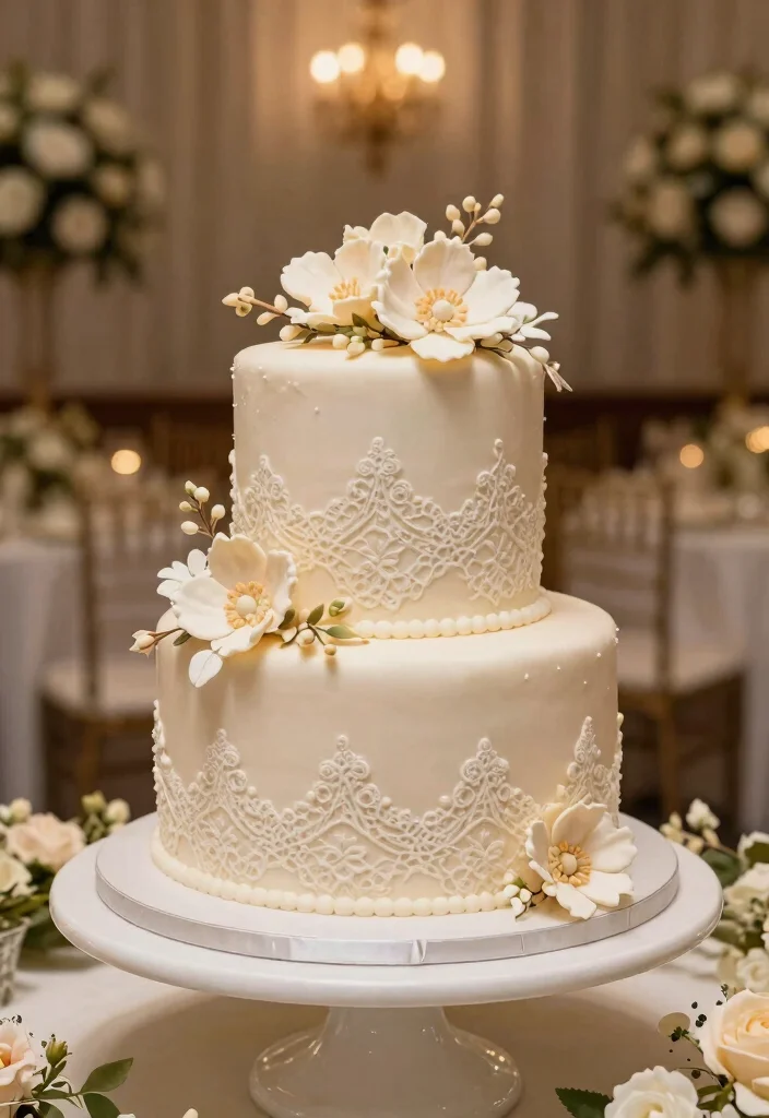 10 Eco Friendly Two Tier Wedding Cake Ideas for Intimate Celebrations 10. Eco Friendly Fondant Decorations 0