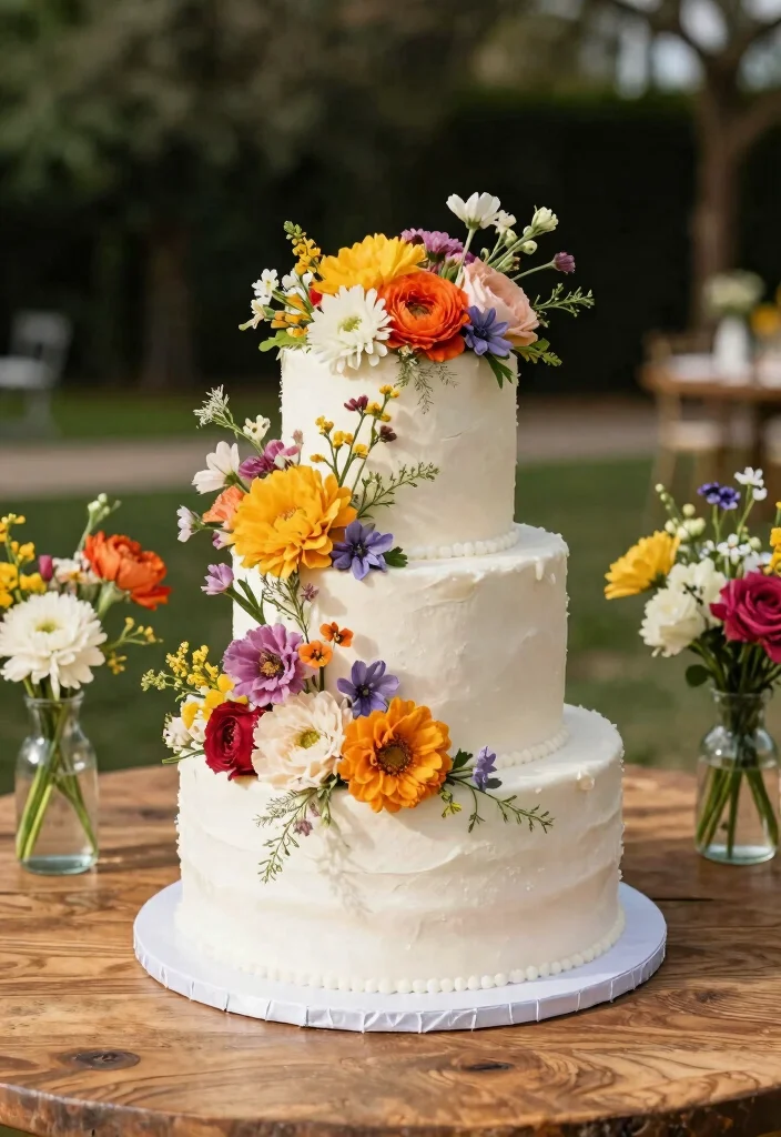 10 Eco Friendly Two Tier Wedding Cake Ideas for Intimate Celebrations 2. Elegant Floral Designs 0