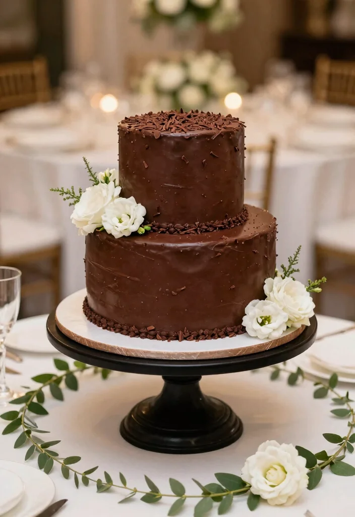 10 Eco Friendly Two Tier Wedding Cake Ideas for Intimate Celebrations 4. Decadent Chocolate Indulgence 0