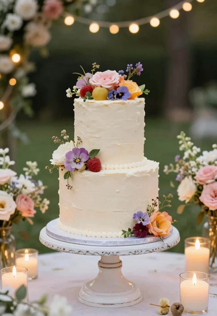 10 Eco Friendly Two Tier Wedding Cake Ideas for Intimate Celebrations 8. Classic Vanilla with a Twist 0