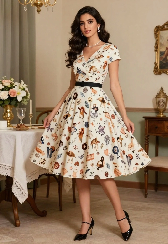 10 Engagement Party Dress Ideas for Guests That Feel Appropriate 9. Vintage Inspired Tea Length Dress 0