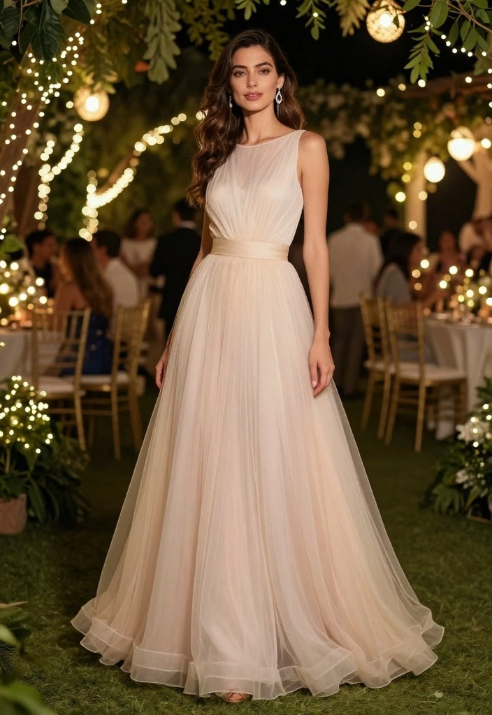 10 Engagement Party Dress Ideas for the Bride That Feel Effortless 9. Elegant Tulle Skirt Ensemble 0