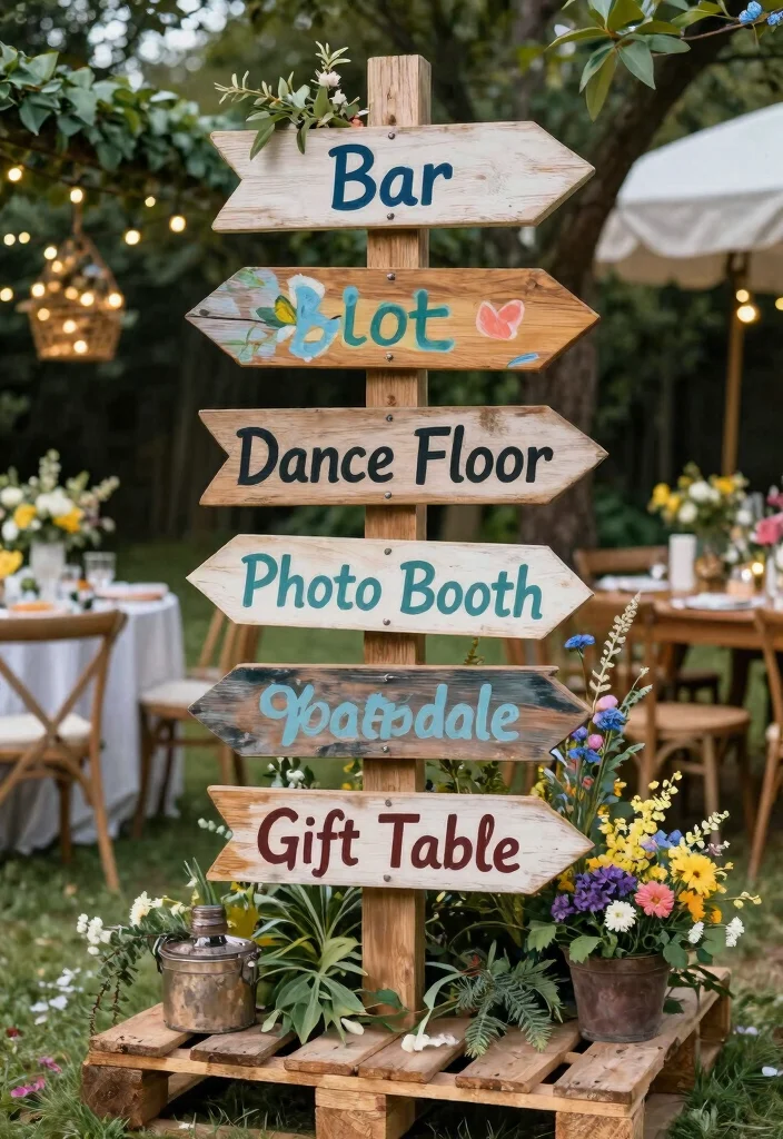 10 Engagement Party Sign Ideas That Welcome Guests in Style 24 10 Engagement Party Sign Ideas That Welcome Guests in Style 4. Personalized Directional Signs 0