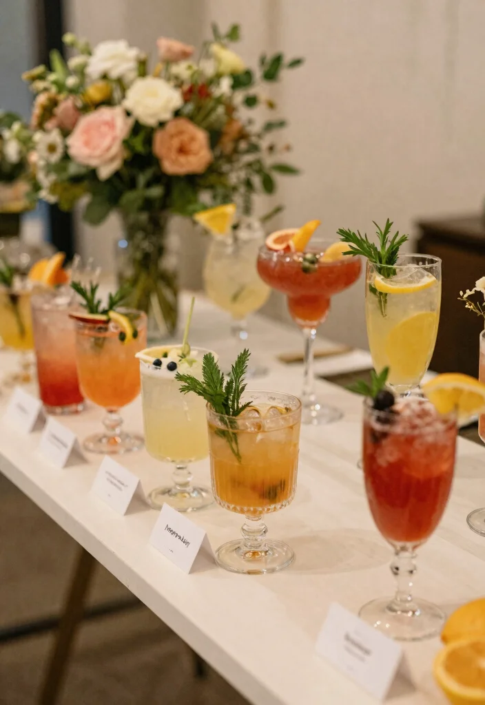 10 Engagement Party Table Styling Ideas That Look Clean and Simple 50 10 Engagement Party Table Styling Ideas That Look Clean and Simple 10. Signature Cocktails or Mocktails 0