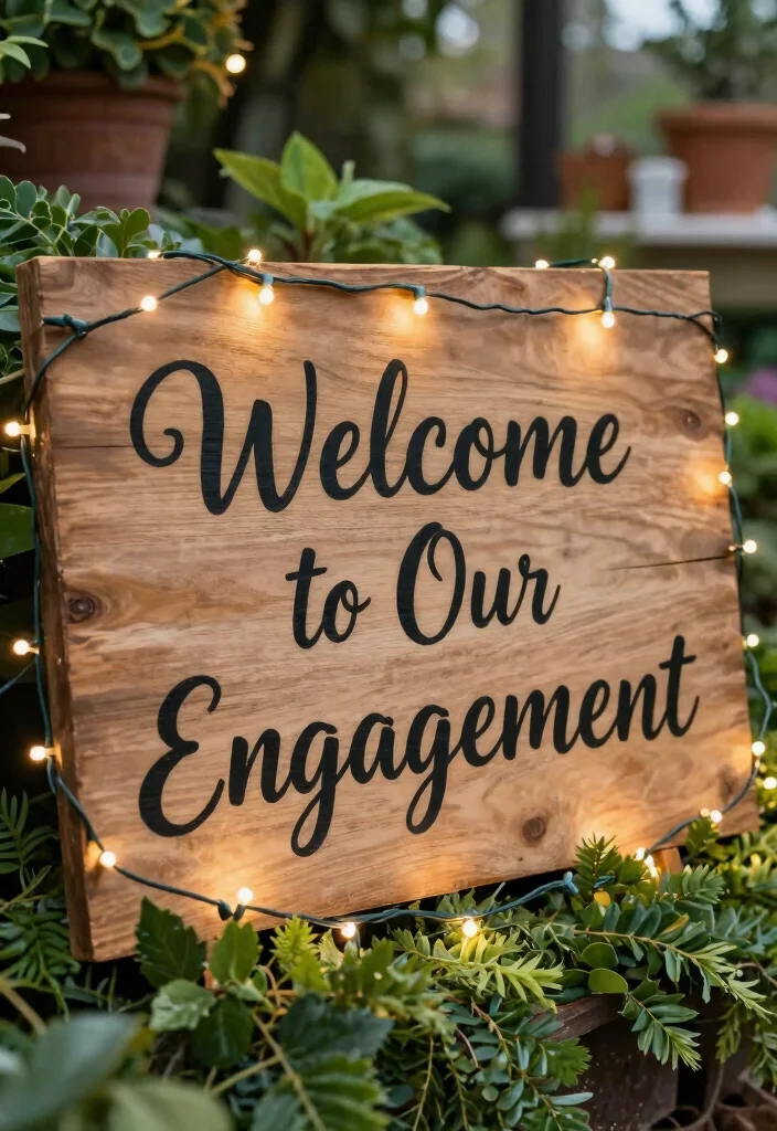 10 Engagement Party Welcome Sign Ideas That Feel Personal 1. Hand Painted Wooden Sign 0