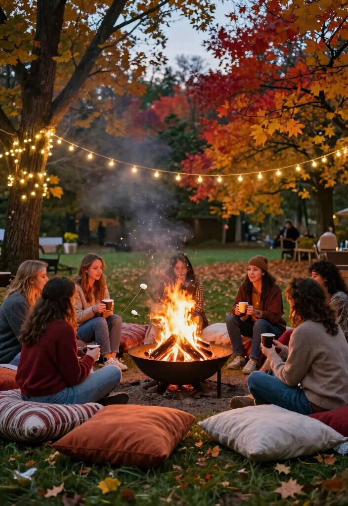 10 Fall Engagement Party Ideas with Cozy Seasonal Details 12 10 Fall Engagement Party Ideas with Cozy Seasonal Details 2. Cozy Bonfire Gathering 0