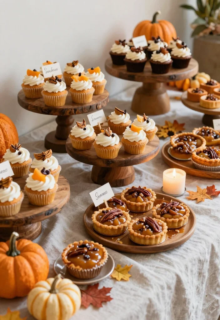 10 Fall Engagement Party Ideas with Cozy Seasonal Details 45 10 Fall Engagement Party Ideas with Cozy Seasonal Details 5. Pumpkin Spice Delight Dessert Table 0