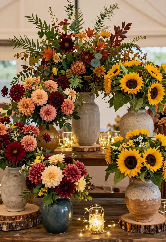 10 Fall Engagement Party Ideas with Cozy Seasonal Details 47 10 Fall Engagement Party Ideas with Cozy Seasonal Details 7. Autumn Floral Arrangements 0