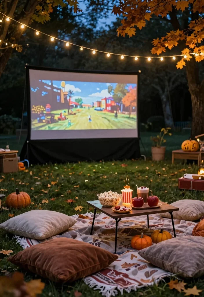 10 Fall Engagement Party Ideas with Cozy Seasonal Details 49 10 Fall Engagement Party Ideas with Cozy Seasonal Details 9. Outdoor Movie Night 0