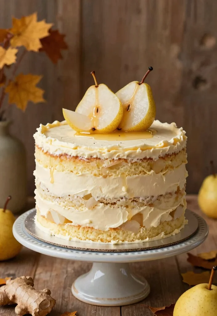 10 Fall Wedding Cake Ideas Perfect for Autumn Celebrations 6. Pear and Ginger Cake 0
