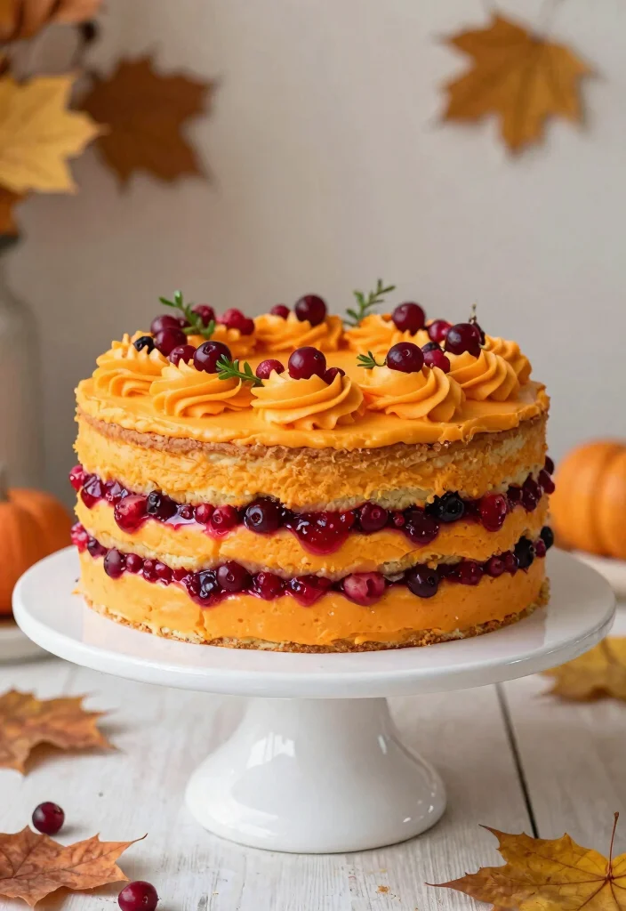 10 Fall Wedding Cake Ideas Perfect for Autumn Celebrations 8. Cranberry Orange Layer Cake 0