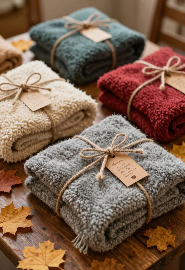 10 Fall Wedding Favor Ideas Perfect for Cozy Autumn Weddings 9. Cozy Blanket Favors 0
