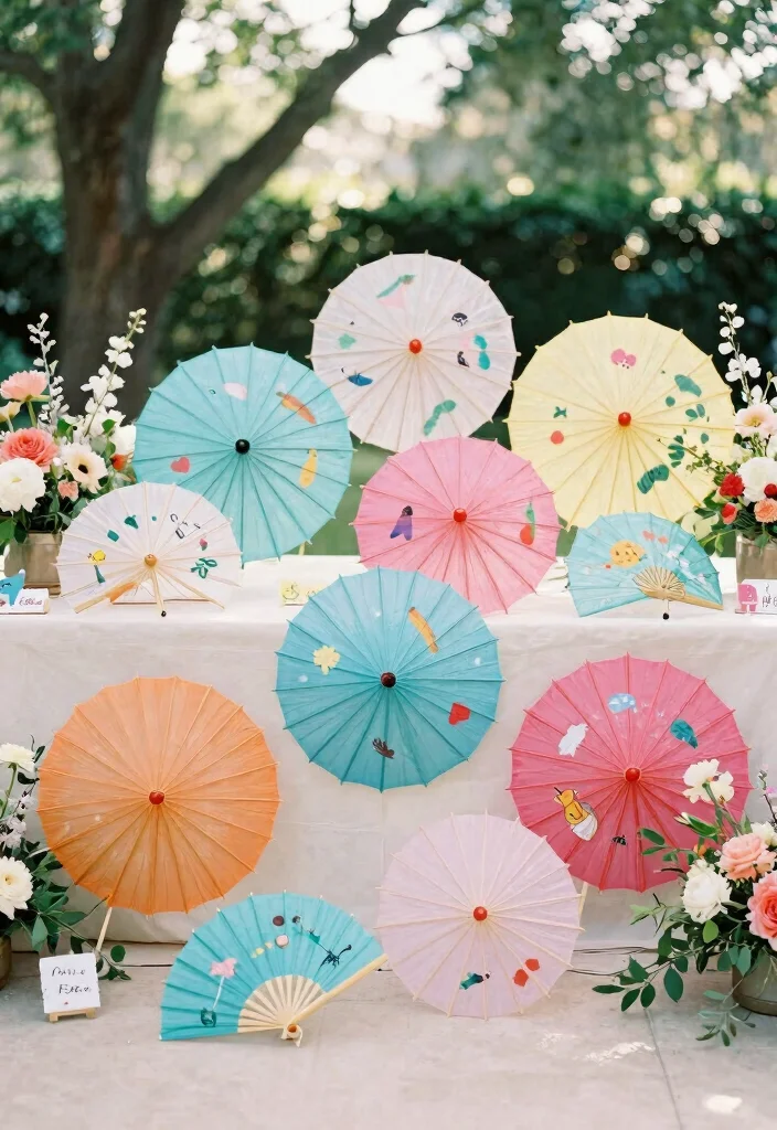 10 Fan Wedding Favor Ideas Perfect for Outdoor Summer Weddings 38 10 Fan Wedding Favor Ideas Perfect for Outdoor Summer Weddings 8. Miniature Parasol Fans 0