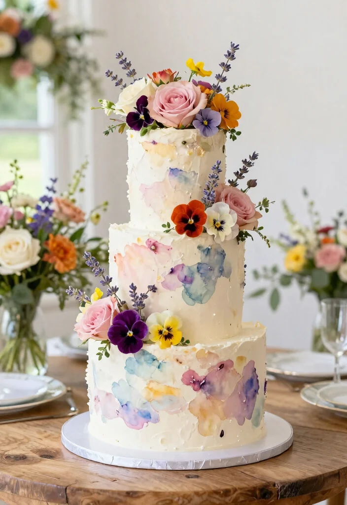 10 Golden Wedding Anniversary Cake Ideas for Elegant Celebrations 5. Floral Fantasy 0