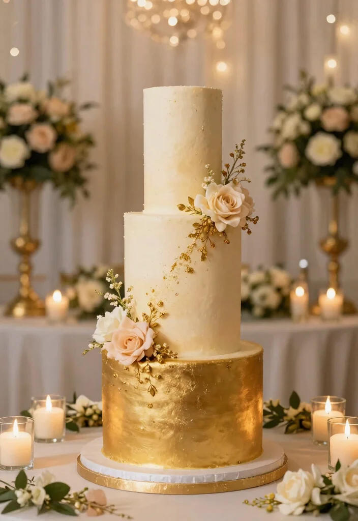 10 Golden Wedding Anniversary Cake Ideas for Elegant Celebrations 6. Ombre Delight 0