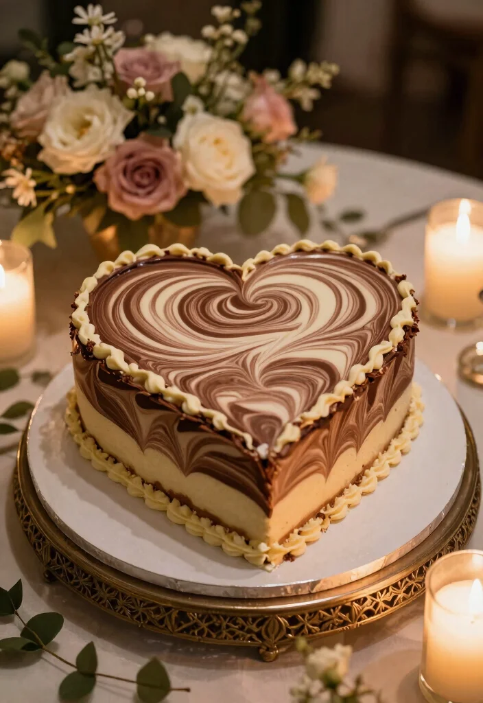 10 Heart Shaped Wedding Cake Ideas for Romantic Weddings 60 10 Heart Shaped Wedding Cake Ideas for Romantic Weddings 10. Marble Heart Cake 0