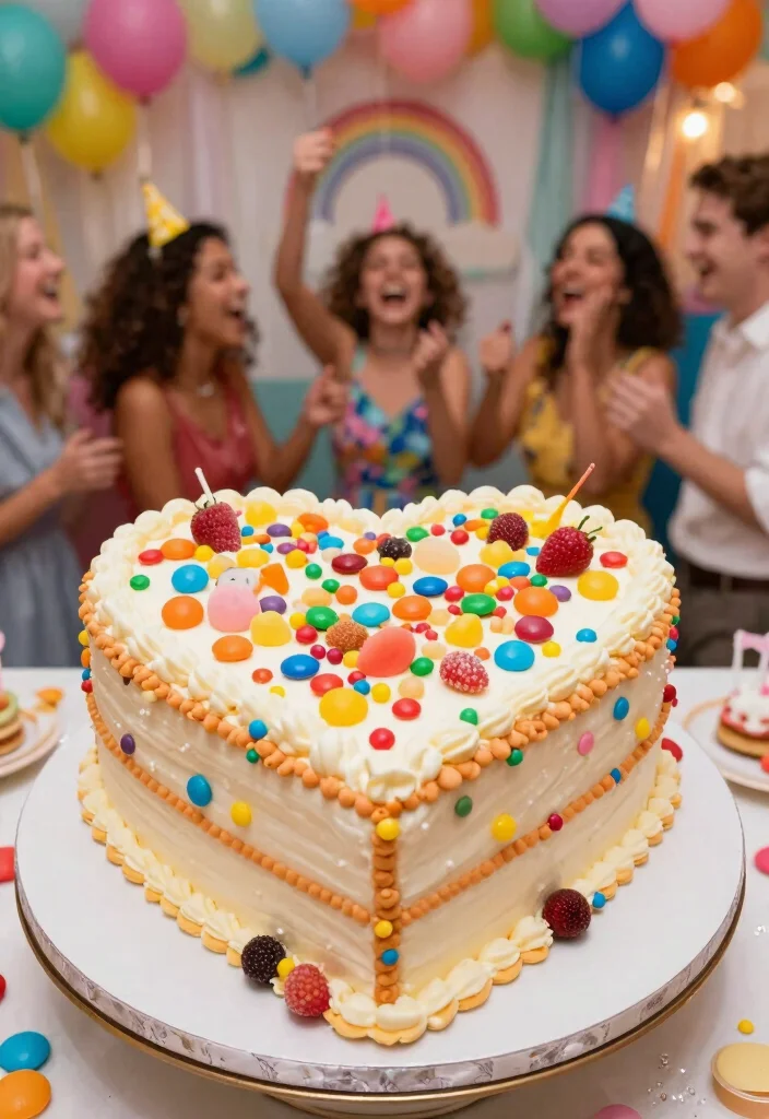 10 Heart Shaped Wedding Cake Ideas for Romantic Weddings 59 10 Heart Shaped Wedding Cake Ideas for Romantic Weddings 9. Candy Heart Cake 0