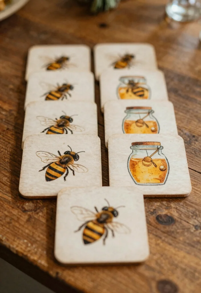 10 Honey Wedding Favor Ideas Perfect for Rustic Weddings 10. Honey Themed Coasters 0