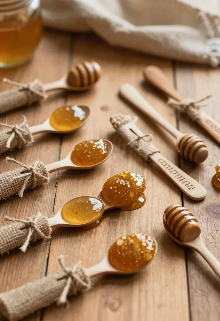 10 Honey Wedding Favor Ideas Perfect for Rustic Weddings 7. Honey Drizzle Spoons 0