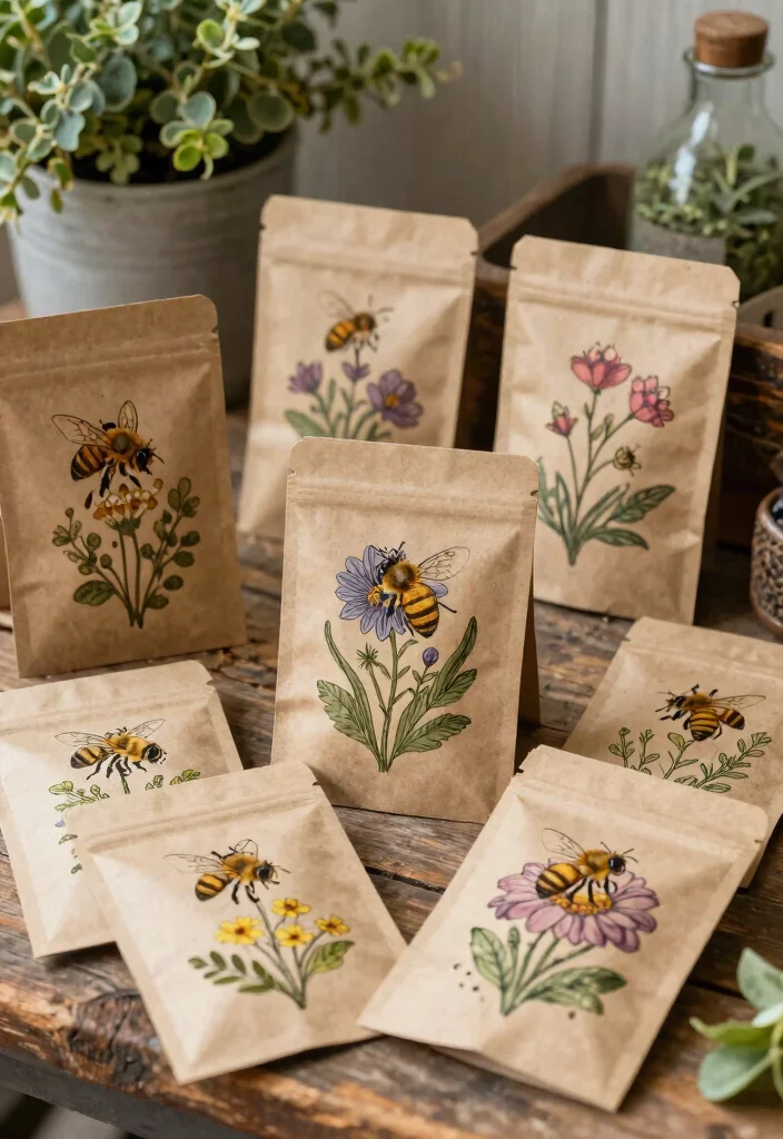 10 Honey Wedding Favor Ideas Perfect for Rustic Weddings 8. Honey Bee Themed Seed Packets 0