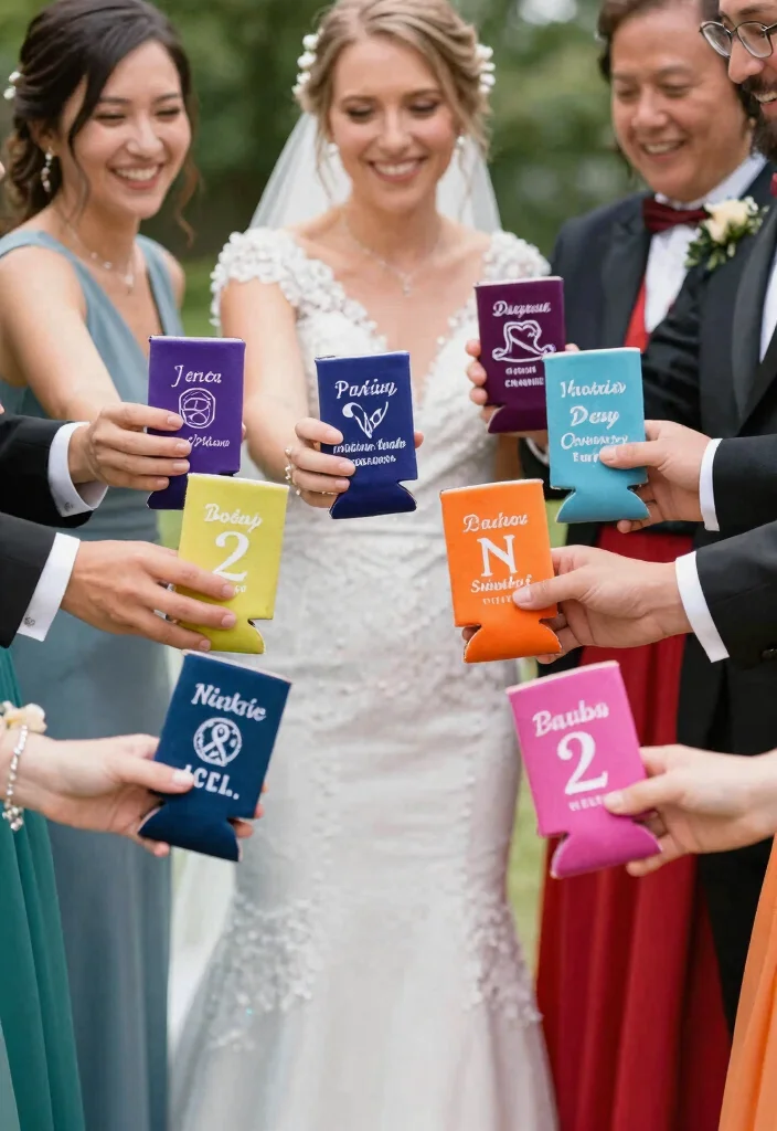 10 Koozie Wedding Favor Ideas Perfect for Relaxed Celebrations 48 10 Koozie Wedding Favor Ideas Perfect for Relaxed Celebrations 8. Matching Wedding Party Koozies 0