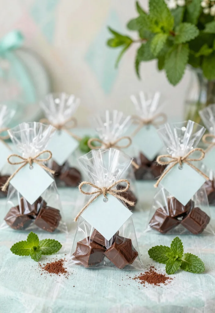 10 Mint to Be Wedding Favor Ideas That Are Cute and Affordable 2. Mint Chocolate Favors 0