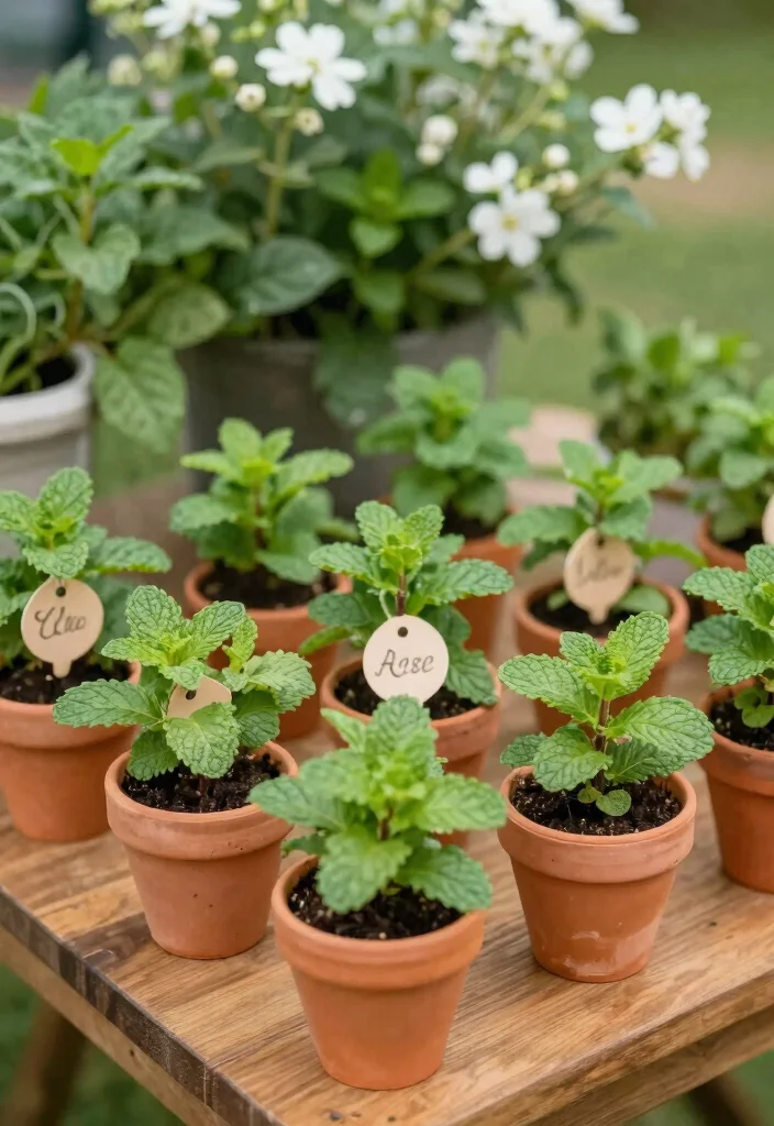 10 Mint to Be Wedding Favor Ideas That Are Cute and Affordable 3. Mini Mint Plant Pots 0