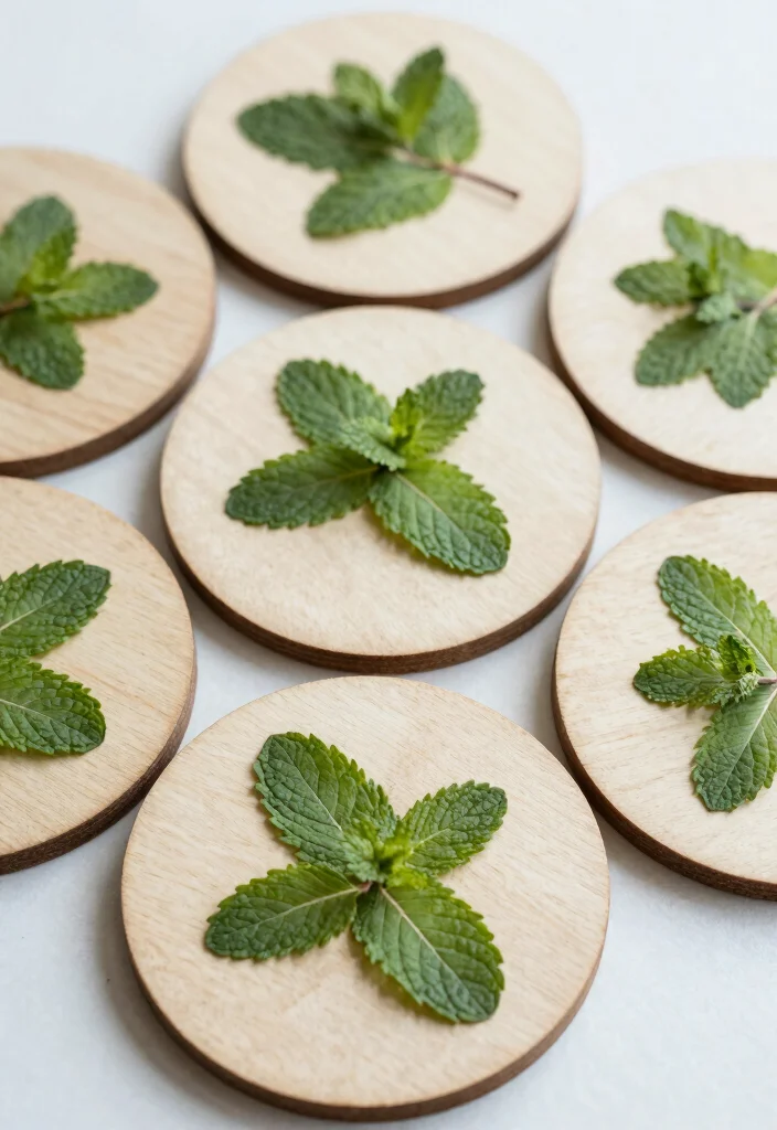 10 Mint to Be Wedding Favor Ideas That Are Cute and Affordable 9. Mint Leaf Coasters 0