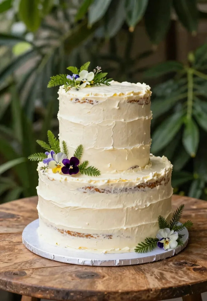 10 One Tier Wedding Cake Ideas for Minimalist Weddings 13 10 One Tier Wedding Cake Ideas for Minimalist Weddings 3. Smooth Buttercream with Foliage 0