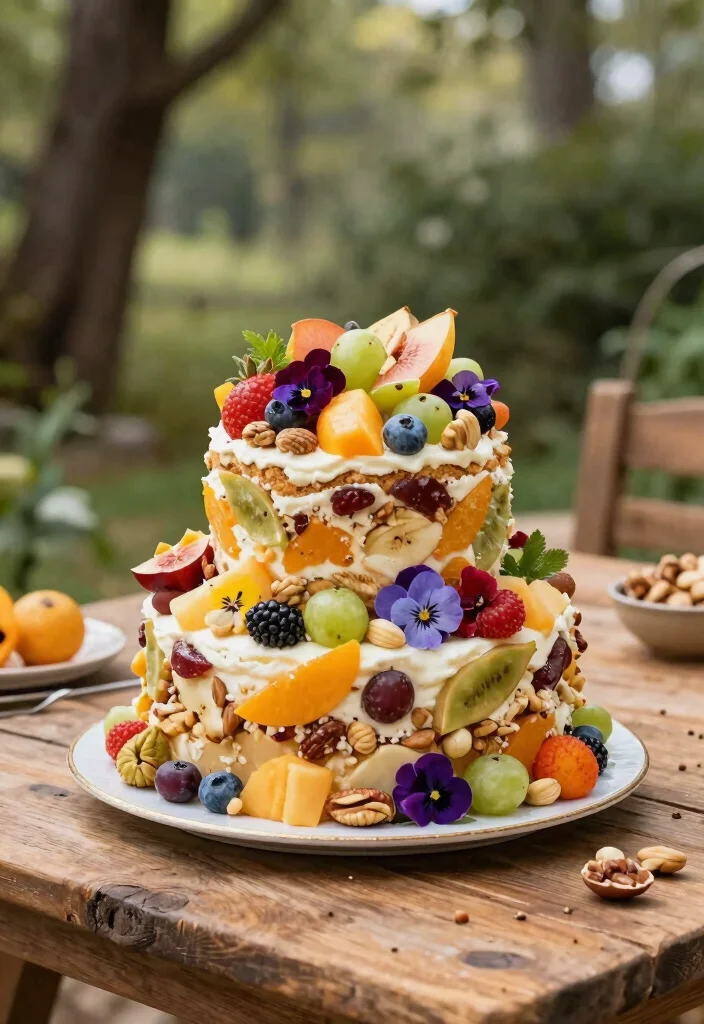 10 One Tier Wedding Cake Ideas for Minimalist Weddings 27 10 One Tier Wedding Cake Ideas for Minimalist Weddings 7. Seasonal Fruit and Nut Cake 0