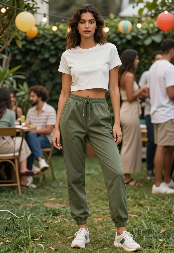 10 Outfit Ideas for Engagement Party Guests That Feel Appropriate 6. Eco Conscious Athleisure Look 0