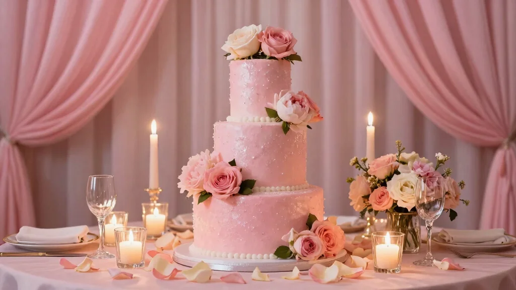 10 Pink Wedding Cake Ideas with Soft Romantic Details