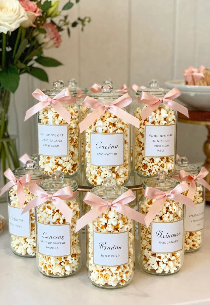 10 Popcorn Wedding Favor Ideas for Fun Casual Weddings 10. Personalized Popcorn Favor Jars 0