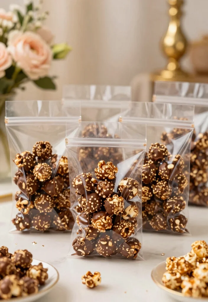 10 Popcorn Wedding Favor Ideas for Fun Casual Weddings 7. Chocolate Drizzled Popcorn for Sweet Lovers 0