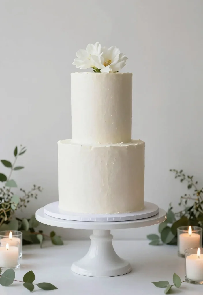 10 Single Tier Wedding Cake Ideas for Intimate Ceremonies 36 10 Single Tier Wedding Cake Ideas for Intimate Ceremonies 6. Minimalist Magic 0