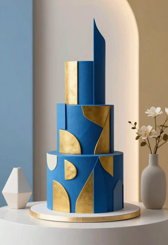 10 Single Tier Wedding Cake Ideas for Intimate Ceremonies 59 10 Single Tier Wedding Cake Ideas for Intimate Ceremonies 9. Bold Geometric Patterns 0