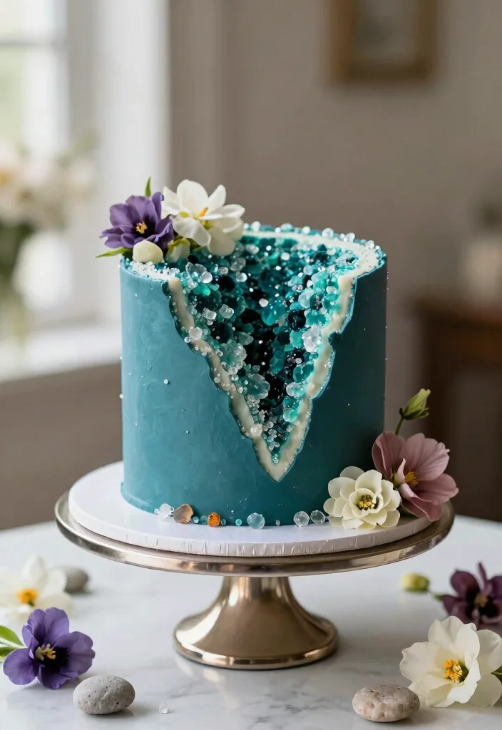 10 Small Wedding Cake Ideas for Intimate Celebrations 13 10 Small Wedding Cake Ideas for Intimate Celebrations 3. Geode Inspired Small Cakes 0
