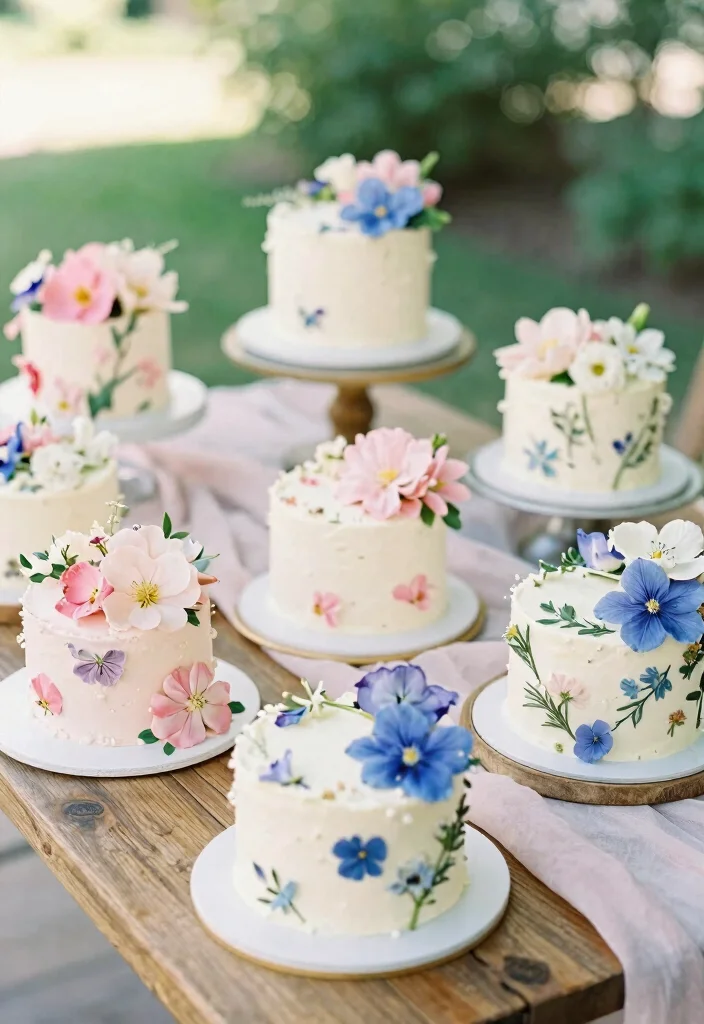 10 Small Wedding Cake Ideas for Intimate Celebrations 47 10 Small Wedding Cake Ideas for Intimate Celebrations 7. Floral Themed Mini Cakes 0