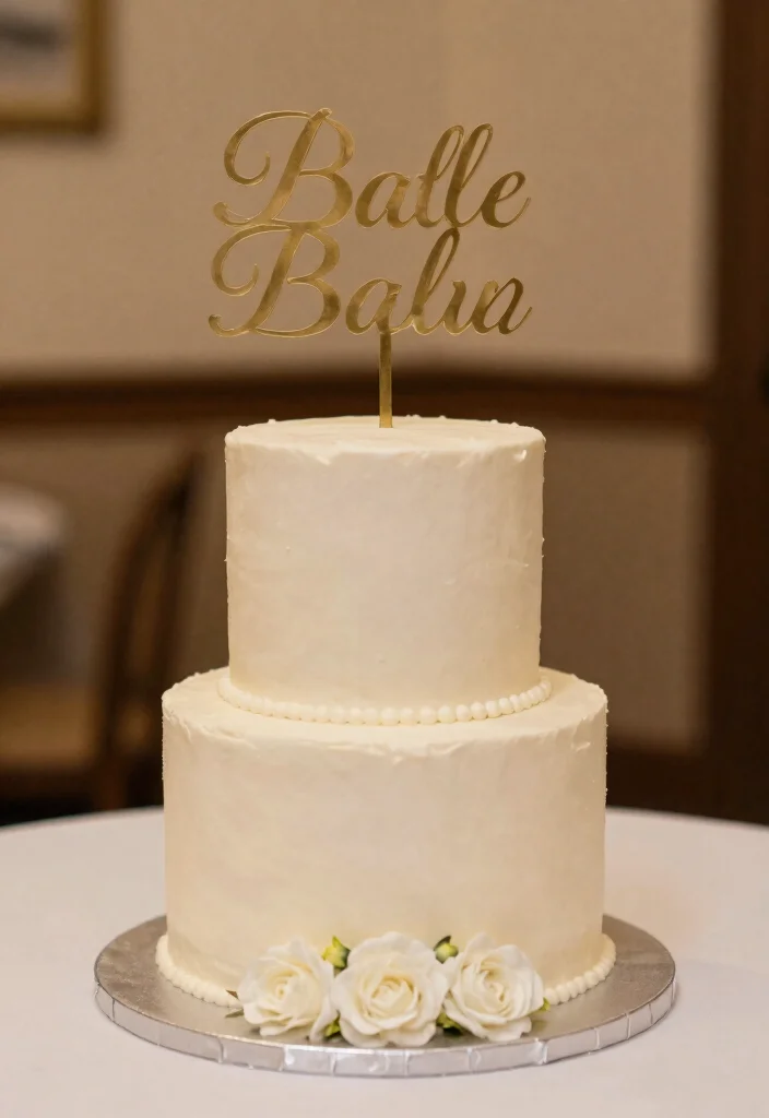 10 Small Wedding Cake Ideas for Intimate Celebrations 49 10 Small Wedding Cake Ideas for Intimate Celebrations 9. Single Tiered Cake with Personalized Toppers 0