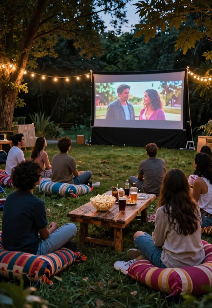 10 Spring Engagement Party Ideas with Fresh Bright Vibes 25 10 Spring Engagement Party Ideas with Fresh Bright Vibes 5. Outdoor Movie Night 0